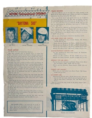 Brochure for 4th Annual Daytona International Speedway, 1961-2. Daytona Speedway NASCAR.