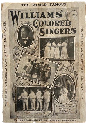 1904 World Famous Williams Jubilee Singers African American Choir Song Book. Williams African American Song Book.