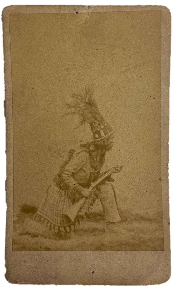 Item #17365 Original 1860s CDV photograph of Native American with Rifle. Native American.