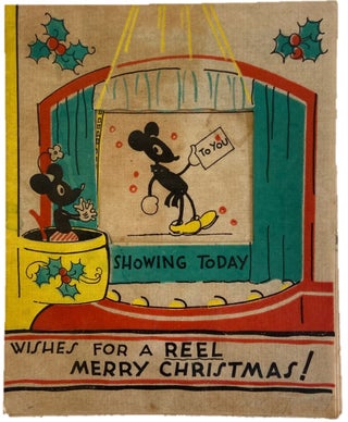 Item #17377 Very early Original Mickey Mouse Christmas Card. Mickey Mouse Walt Disney