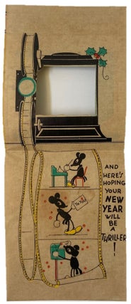 Animation History Early Mickey Mouse Christmas Card Referencing the Character’s 1928 Design