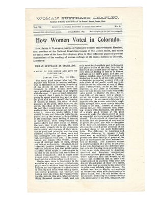 Item #17436 "The American woman is clearly as much of a queen at the polls [...] as in the...