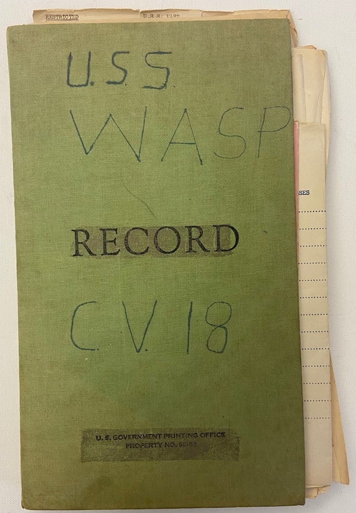 Item #17449 WWII Scrapbook Archive of 70 Documents and Ephemera from the Aircraft Carrier USS WASP And An Additional WWII Scrapbook Made From Wartime Articles from Time, Life, and Parade Magazine. WWII Aircraft Carrier Archive.