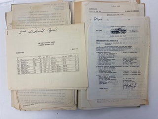 World War II Pacific Theater USS Wasp CV 18 Scrapbook Documenting Second Lieutenant Ayers Carrier Warfare and Kamikaze Attack, in 70 original documents and 22 photographs, 1944 to 1945