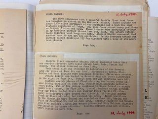 World War II Pacific Theater USS Wasp CV 18 Scrapbook Documenting Second Lieutenant Ayers Carrier Warfare and Kamikaze Attack, in 70 original documents and 22 photographs, 1944 to 1945