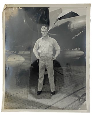 World War II Pacific Theater USS Wasp CV 18 Scrapbook Documenting Second Lieutenant Ayers Carrier Warfare and Kamikaze Attack, in 70 original documents and 22 photographs, 1944 to 1945