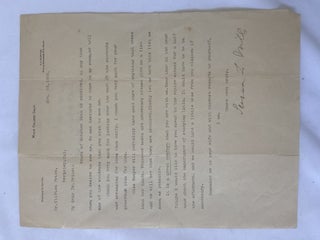 Item #17450 Typed Letter Signed by Susan Mills, Founder of Mills College. Mills College Women's...