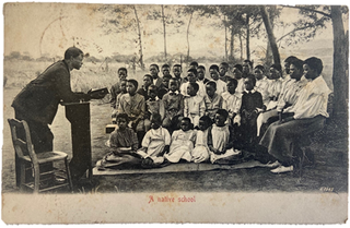 Item #17495 Photograph of "A Native School" in Durban, South Africa 1903. Social Activism...