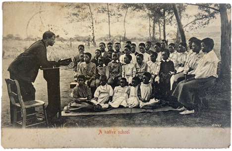 Item #17495 Photograph of "A Native School" in Durban, South Africa 1903. Social Activism Education South Africa.