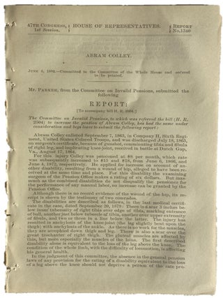 Item #17524 African American Civil War Veterans Pension Petitions Congressional Reports 1873 to...