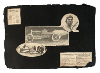 1918-19 Auto Racing Photo Album showing early racer Ralph De Palma's World Record Setting 150 MPH. World Auto Racing Photo Album.