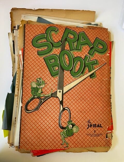 Item #17534 Wartime Illustrated Scrapbook of U.S. Military Technology and News Coverage 1945 to 1947. World War II Scrapbook.