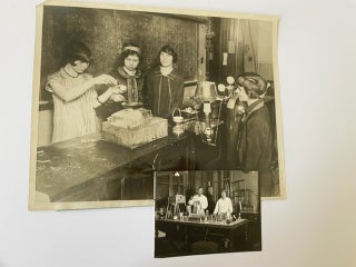 Two Photograph Archive from the 1920s of Female Scientists Conducting Lab Experiments. Photographs Women in Science.