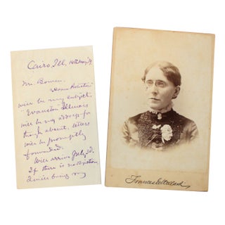 Autogaph Letter Signed Suffragist Frances Willard with Original Cabinet Card. Frances Willard.