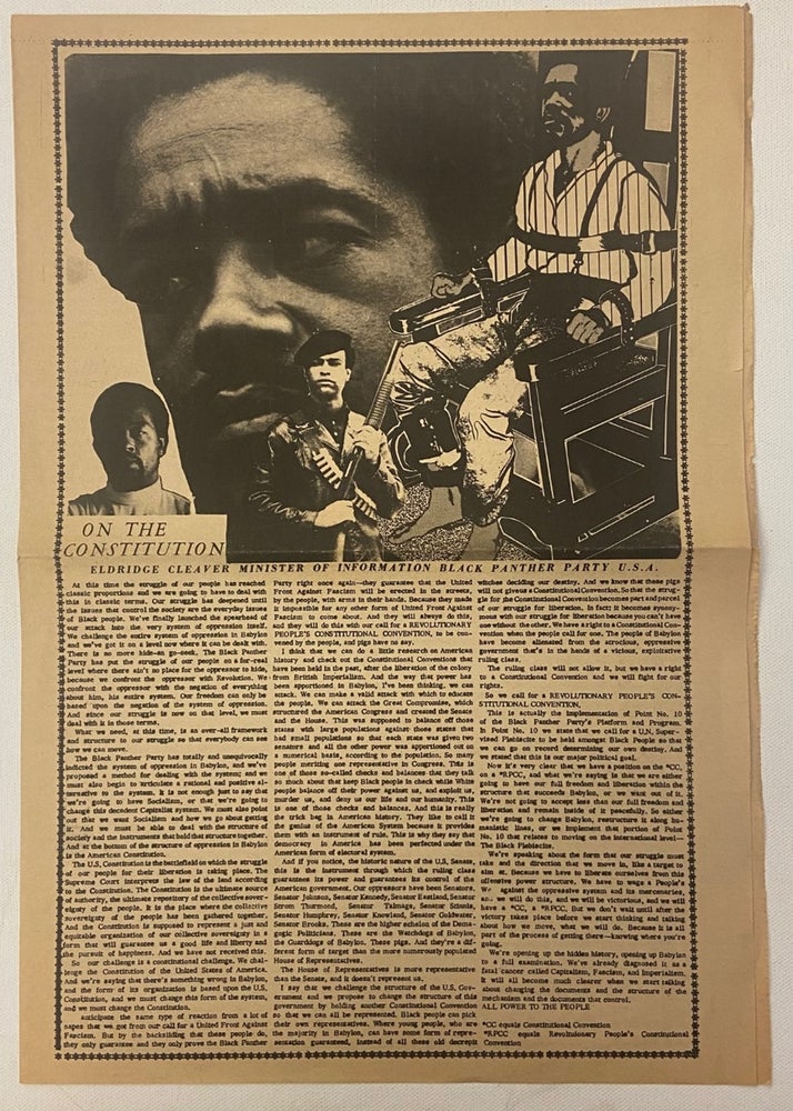 Item #17553 A "Message to America" from the Black Panther Party. Eldridge Cleaver Black Panthers, Huey P. Newton.