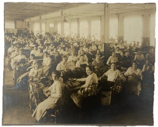 Item #17564 Original Photograph of All Female Workforce at Cigar Factory Circa 1910. Cigar Women...