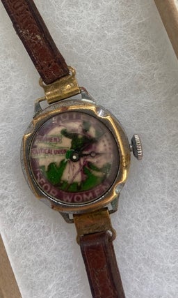 Woman Suffrage Wristwatch with Iconic New York Women's Political Union Design Featuring Clarion Blower
