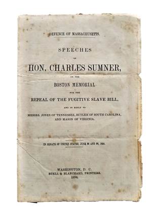 Item #17635 Massachusetts Senator and Abolitionist Charles Sumner Argues for and End to The...
