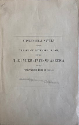 Item #17805 Supplemental Article in 1861 Potawatomi Treaty Guarantees Land Rights to Female...