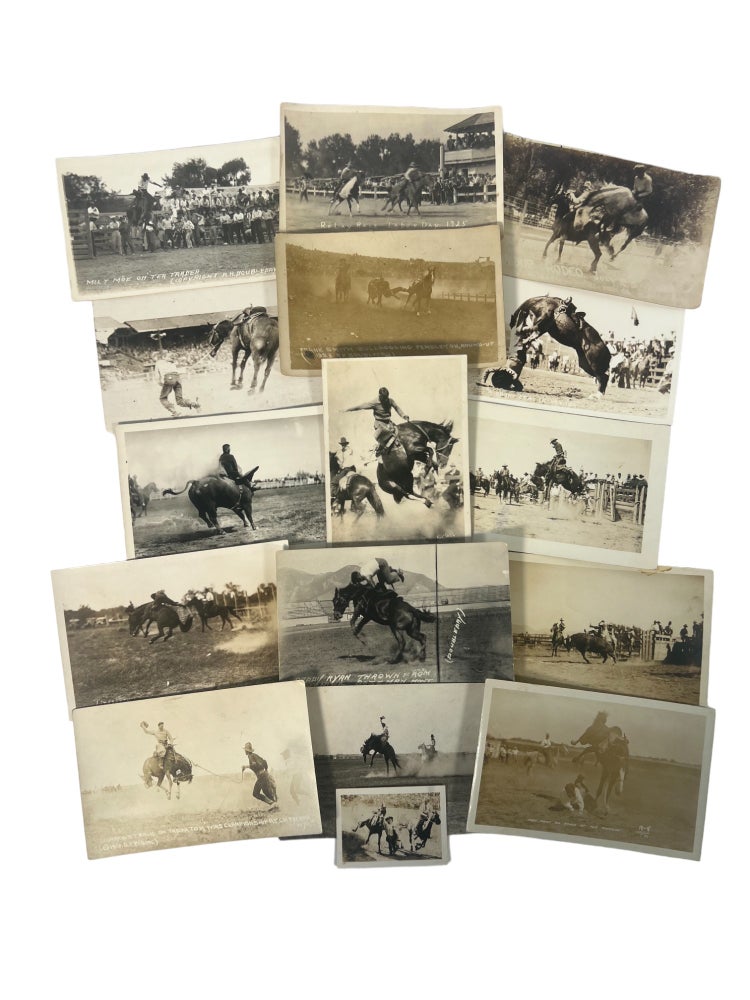 Item #17807 Archive of Real Photo Postcards of 1920s Rodeo Cowboys in Oregon, Montana, and Nevada. Western Rodeo Cowboys.