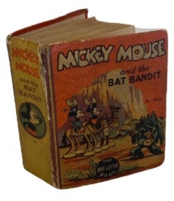 Item #17836 Walt Disney's Mickey Mouse and the Bat Bandit Miniature Book, 1935. Walt Disney.