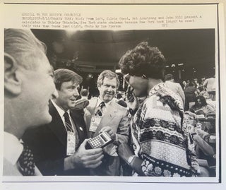 Press Photo of First African American Congresswoman Shirley Chisholm Being Mocked by White Delegates. Shirley Chisholm.