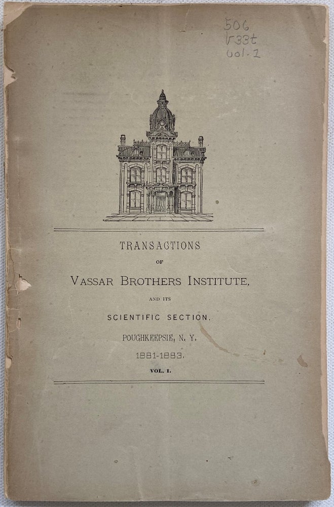 Item #17916 Scientific Institute Journal Shows Contemporary Scientific Interest, 1881-83. Vassar Institute Science.