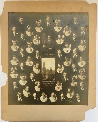 Large Album Photo of Lutheran Students - New York. 1917. Student Portraits Lutheranism.