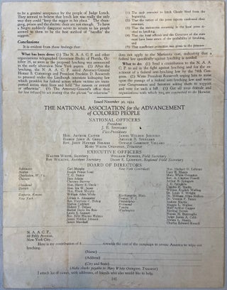 N.A.A.C.P Report on the Lynching of Claude Neal, 1934