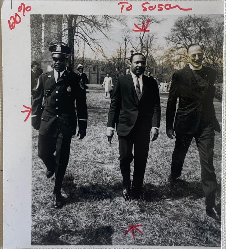 Item #17950 Martin Luther King Jr. Original Photo Going To His Last Sermon Before His Assassination. Martin Luther King.