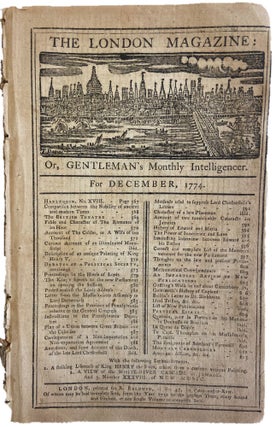 Item #17964 1774 London Magazine Reports on the Developing Revolutionary War. Americana...