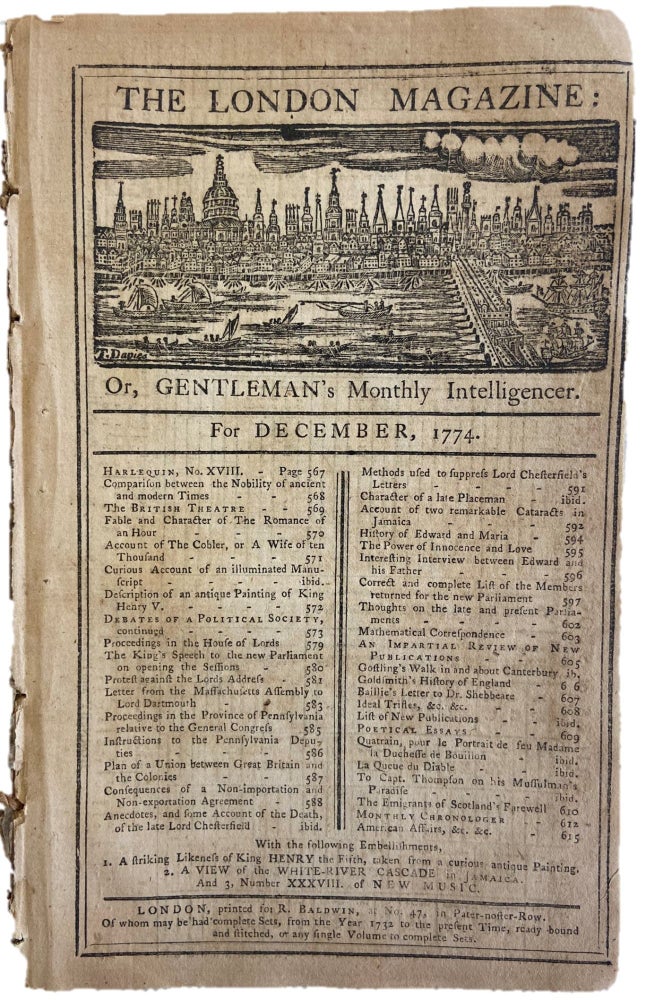 Item #17964 1774 London Magazine Reports on the Developing Revolutionary War. Americana Revolutionary War.