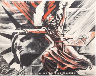 The Statue of Liberty and the Avenging Marianne Fight for Liberty against the Nazis. Liberty WORLD WAR II Poster.
