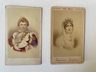 Item #18001 Two CDVs of Napoleon and his Wife Josephine in Royal Regalia. Napoleon Bonaparte