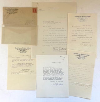 Item #18002 Archive of 5 letters by Early Female College Presidents: 1912-1954. Women History...