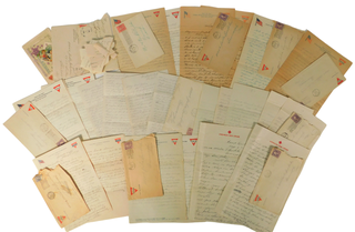 Archive of Over 200 Love Letters from World War I Soldier Stationed at Camp Funston, Origin of. Spanish World War I. Archive.