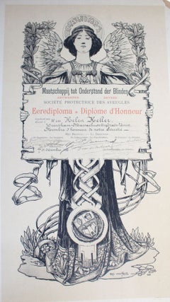 Archive of 8 Certificates belonging and awarded to Helen Keller 1936-1948