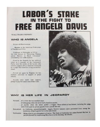 Free Angela Davis Handbill, 1971. Angela Davis.