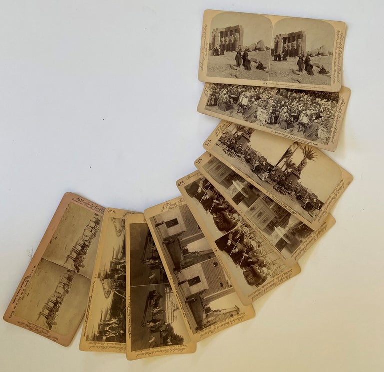 Item #18092 Photo Archive of 9 stereoview of Egyptian Landmarks, 19th Century. Archive Egypt.