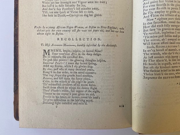 Item #18114 Phillis Wheatley's Poem "On Recollection" in 1772 Annual Register Anthology. Phyllis Wheatley.