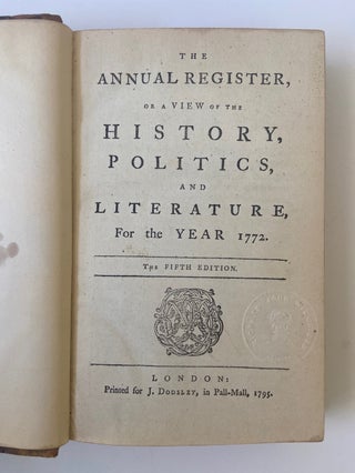 Phillis Wheatley's Poem "On Recollection" in 1772 Annual Register Anthology