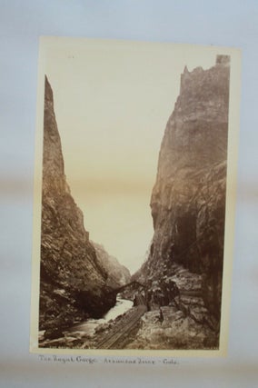 William Henry Jackson Albumen Photograph Arkansas River at the Royal Gorge in Colorado-1886. William Henry Jackson.