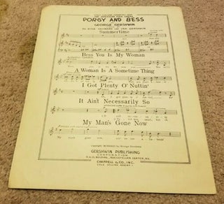 Sheet Music from George Gershwin's Classic Opera Porgy and Bess, 1935