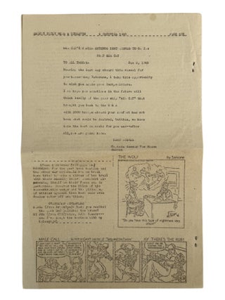 Sea Cat Sailor's Newspaper from Aboard Naval Baleo-class submarine, 1945. Navy Sea Cat News.