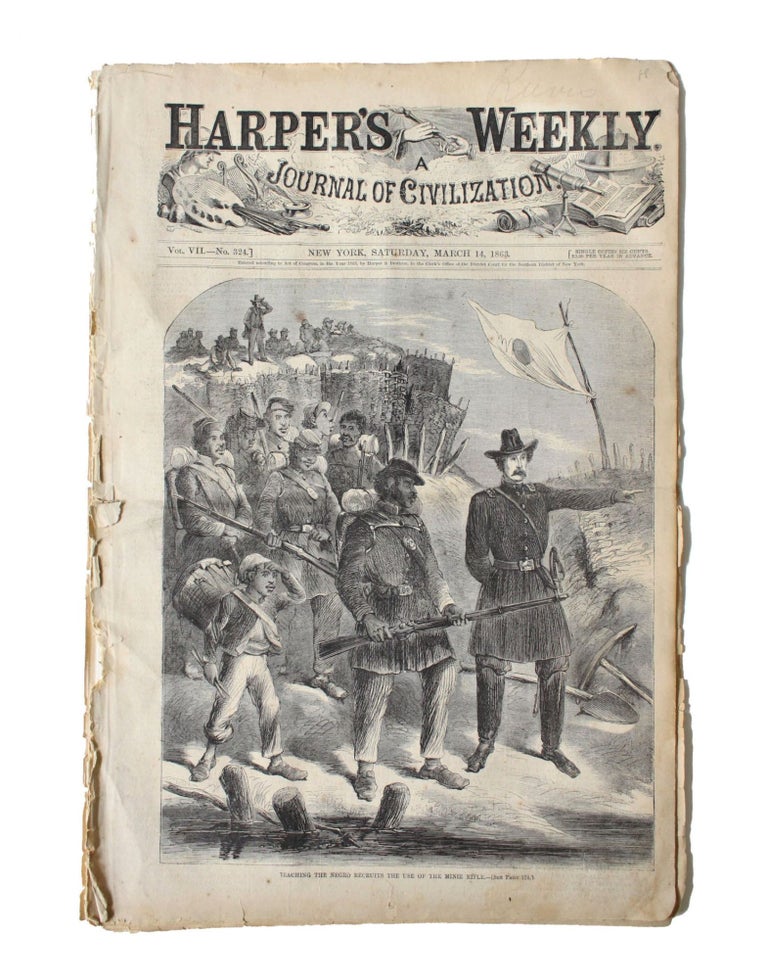 Item #18195 Profile on Black Union Army Troops in Harper's Weekly, 1863. Civil War Black Troops.