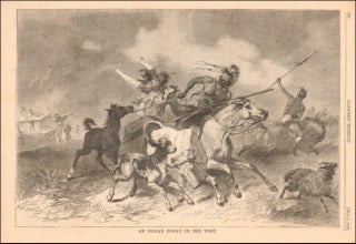 Darley Engraving for Harper's Weekly Shows Native American Warriors Attacking White Settlers. F. O. C. Darley.