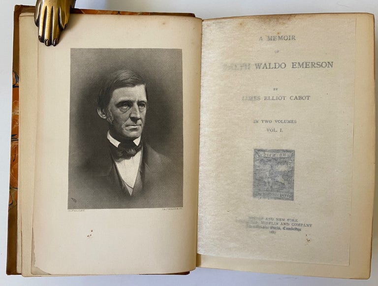 Item #18219 A Memoir of Ralph Waldo Emerson by James Cabot, First Edition, Volumes I and II, 1887. Ralph Waldo Emerson.