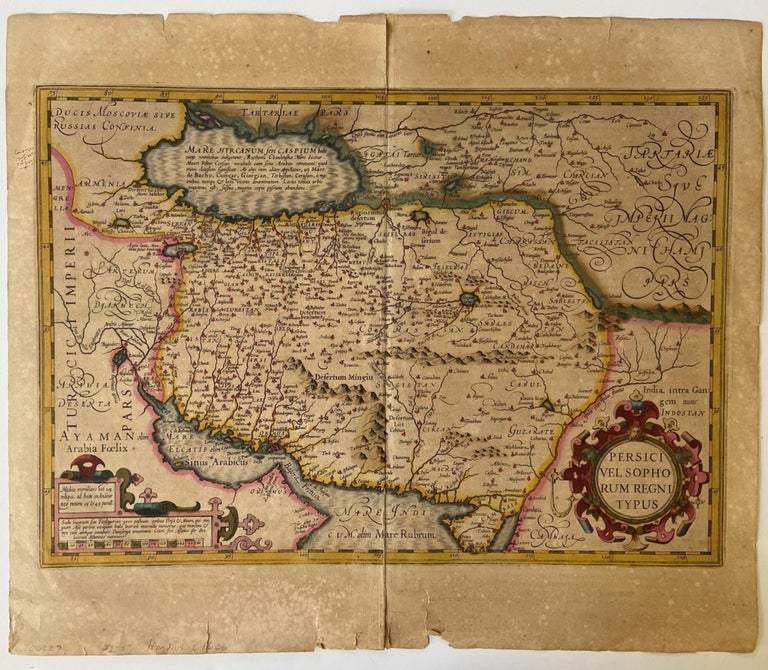 Item #18226 1606 Hand Colored Map of Iran- Persia and. Geography Iran.