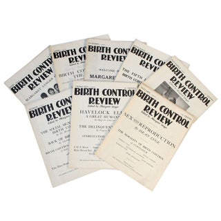 Eight Issues of the Birth Control Review from 1922. Margaret Sanger.