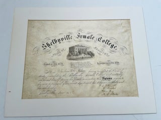 1862 Kentucky Women's College Diploma. Women's History Women's Education.